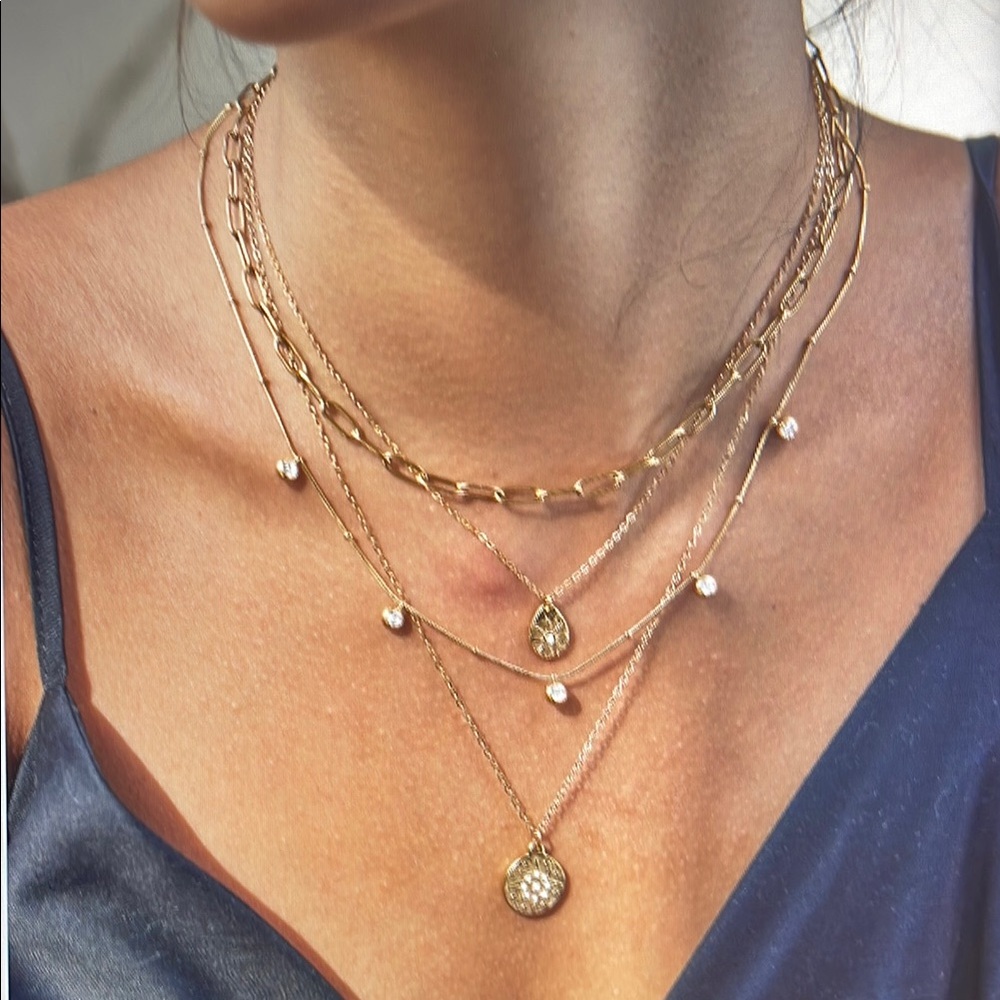 Elegant Gold Layered Necklace Set